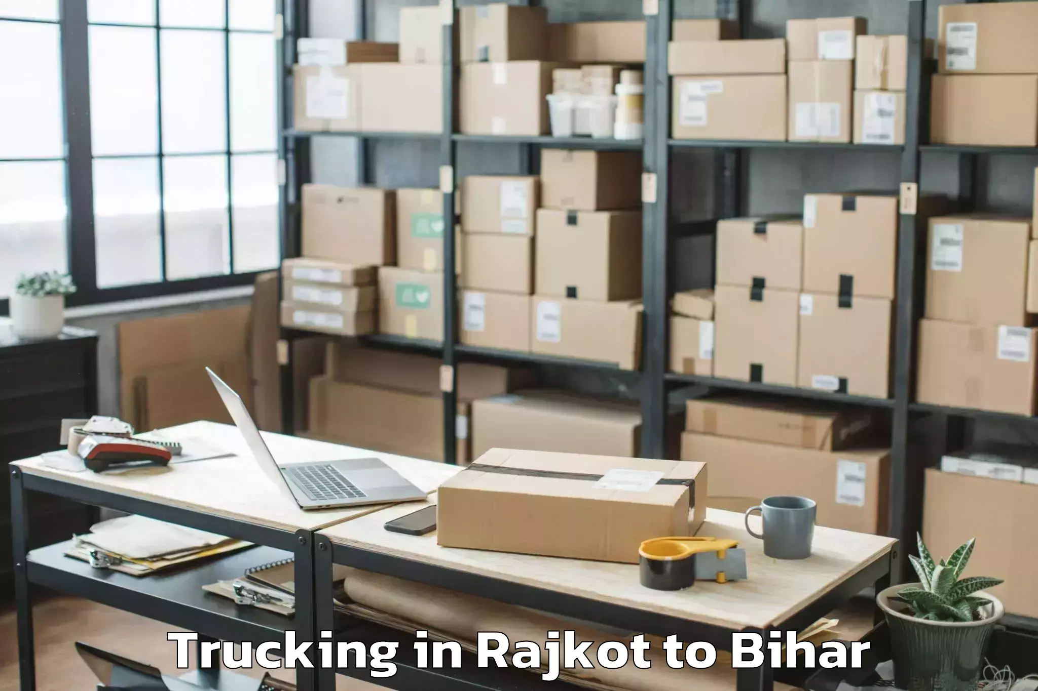 Professional Rajkot to Barauli Trucking